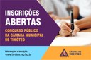 Inscrições para concurso da Câmara de Timóteo começam hoje