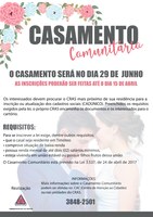 Inscrições prorrogadas para o Casamento Comunitário em Timóteo 