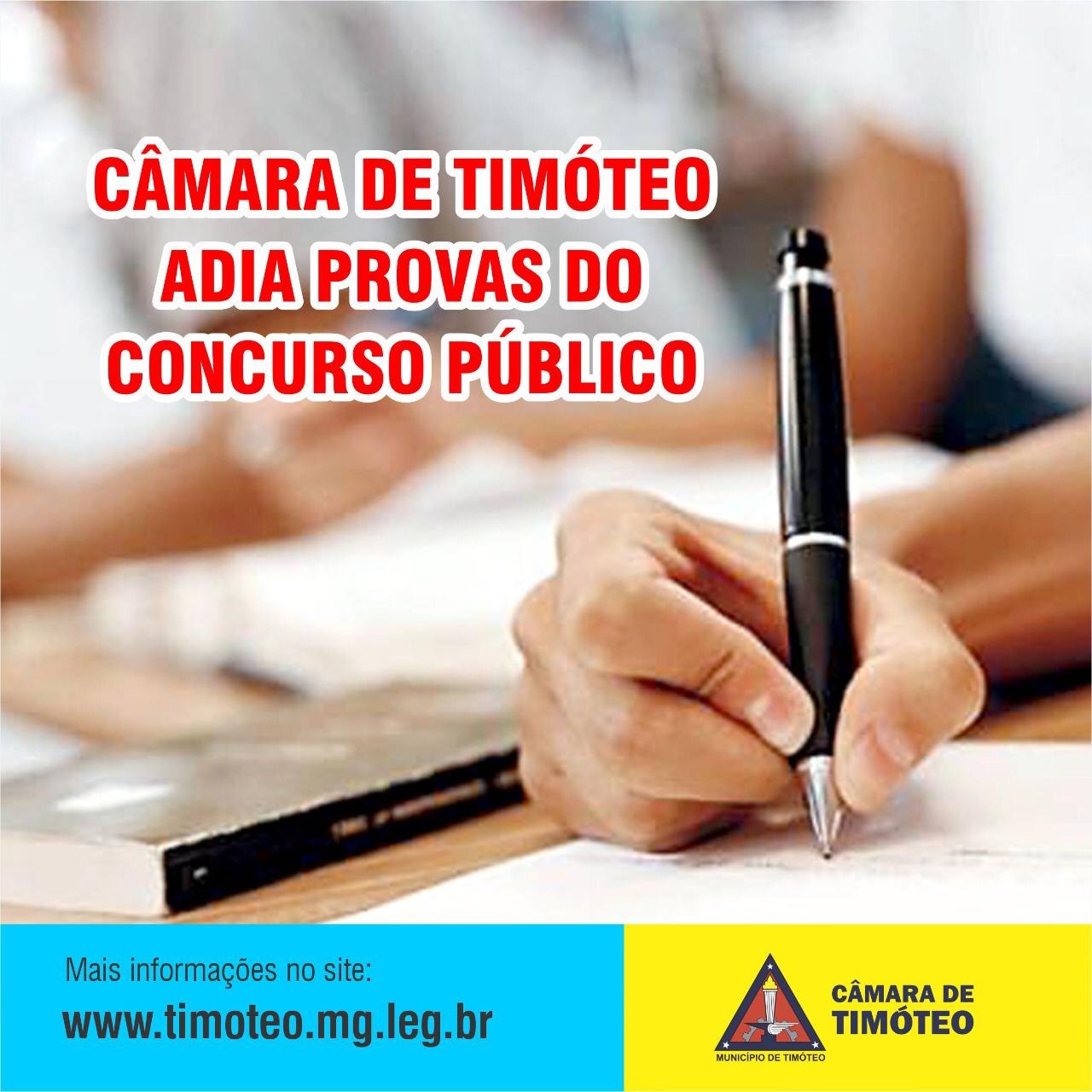 Provas do concurso público da Câmara de Timóteo são adiadas